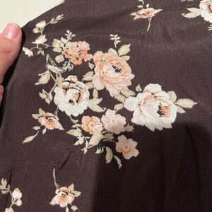 H&M Brown/Pink Floral Long Sleeve Dress